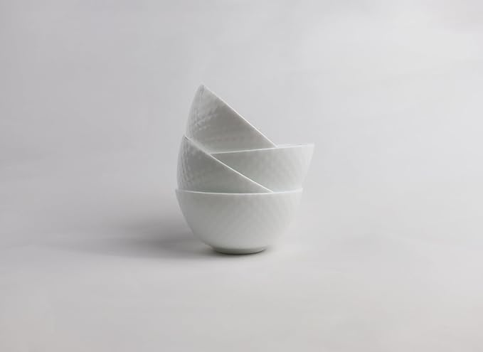 28 OZ Ceramic Soup Bowls for Kitchen White Diamond, Ultra light Set of 4 Perfect for Soup Bowls for Kitchen, Ramen Bowl, for Oatmeal, Fruit,Salad and Rice Bowl, Dishwasher & Microwave Safe (6.8 INCH)