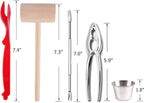 Artcome 22 Piece Seafood Tools Set for 4 People including 4 Lobster Crab Crackers 4 Lobster Shellers 6 Seafood Forks 4 Sauce Cups and 4 Lobster Crab Mallets