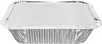 50 Pack 2 lb Disposable Aluminum Foil Pans Meal Prep Take Out Food Containers with Paper Lids for Catering, Baking, Roasting Food, Freezer Safe