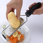 Stainless Steel Cheese Grater, Ergonomic Soft Handle Lemon Ginger Potato Zester with Plastic Cover