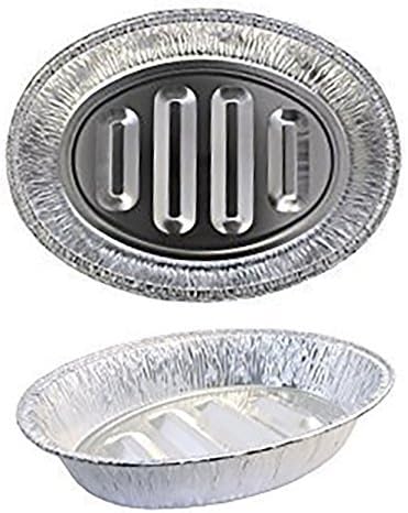 6 Count Disposable Turkey Roasting Aluminum Pans | Extra Large Heavy-Duty Foil Container| Deep, Oval Shape for Meat, Chicken, Roasts, Ribs, Cooking | Recyclable