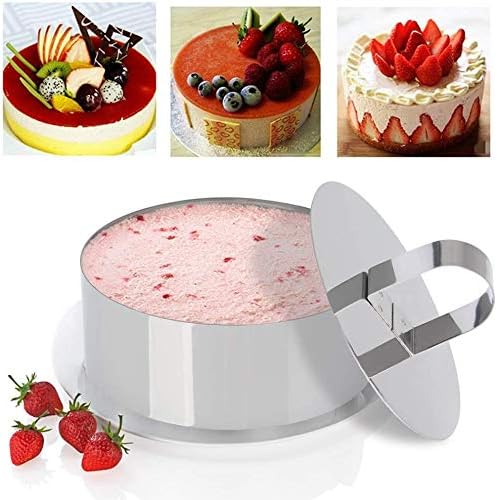 Uncle Jack 9 Pieces Round Cake Ring Molds, Stainless Steel Cake Ring Mold with Pusher, for Kitchen Tools, Baking Pastry (Include 9 Rings and 3 Pushers)