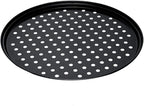Restaurantware Met Lux 13 Inch Pizza Pan With Holes 1 Heavy-Duty Pizza Pan With Holes - Perforated Non-Stick Carbon Steel Pizza Crust Pan Keeps Pizza Fresh For Any Food Service Establishments