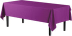 Exquisite 12-Pack Premium Plastic Tablecloth 54in. x 108in. Rectangle Table Cover - Magenta