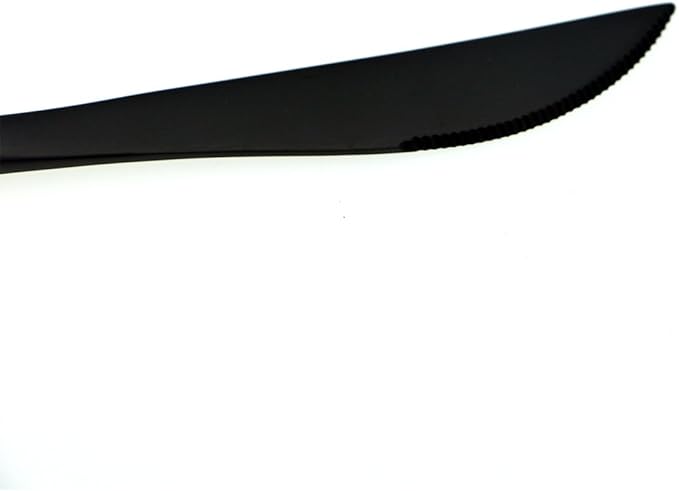 JASHII 18/10 Stainless Steel 5-Piece Matte Black Flatware Set,Dinner Knife Fork Salad Fork Dessert Spoon, Service for 1, Luxury Silverware Cutlery Utensil Sets