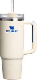 STANLEY Quencher H2.0 Tumbler with Handle and Straw 30 oz | Flowstate 3-Position Lid | Cup Holder Compatible for Travel | Insulated Stainless Steel Cup | BPA-Free | Cream Royal