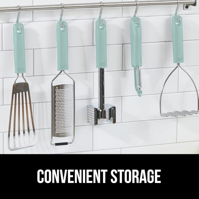 GORILLA GRIP Patented BPA-Free Sharp Stainless Steel Swivel Vegetable Peeler, Comfortable Handle Potato Peelers, Smooth Peeling, Peel Carrots Apple, Includes Blade Cover, Kitchen Tool, Mint