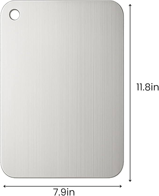Titanium Cutting Board, 100% Pure Titanium Chopping Board for Kitchen, Hygiene & Durability Double Sided Cutting Board, Non-toxic Chopping Board, Dishwasher Safe (11.8“ x 7.9”)