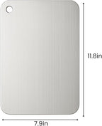 Titanium Cutting Board, 100% Pure Titanium Chopping Board for Kitchen, Hygiene & Durability Double Sided Cutting Board, Non-toxic Chopping Board, Dishwasher Safe (11.8“ x 7.9”)