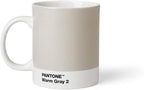 Pantone by Copenhagen Design - Large ceramic coffee mug with handle - Colorful Porcelain coffee mug/cup, 12 oz Warm Gray