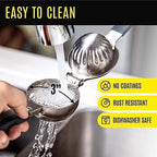 Stainless Steel Lemon Squeezer Press - No Seeds, Pro-Grade, Effortlessly Get Every Drop - Manual Non-Slip Grip Design - Lemon Lime Squeezer, Orange, and Citrus Fruit Hand Held Lemon Juicer Squeezer