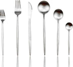 JASHII Luxury Flatware, Silverware Sets, 24-pieces Elegant Cute 18/10 Stainless Steel Silverware Set for Eating Home Kitchen Hotel Restaurant, Service Sets for 4 People, Dishwasher Safe