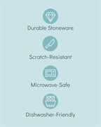 Stoneware dinnerware set 4 persons 16 pcs – Matte black ultra chic plates and bowls set – Dishwasher and microwave safe – Bowl and plate set – Dinner service Pure Living