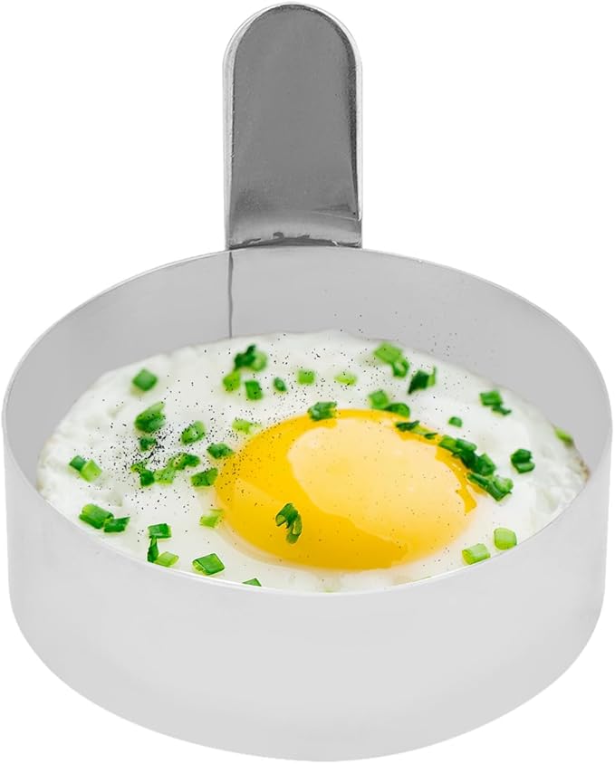 Egg Ring, 3.5in Stainless Steel Round Ring for Frying Eggs Pancakes Maker Molds Cooking Shaper for Breakfast