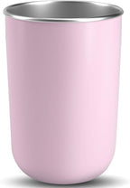 Mouthwash Cup，stainless steel cup 12-ounce drinking cup，Bathroom Tumbler - Toothbrush Cup-Reusable Drinkware - home and outdoor activities,coffee cup, office and travel(pink)