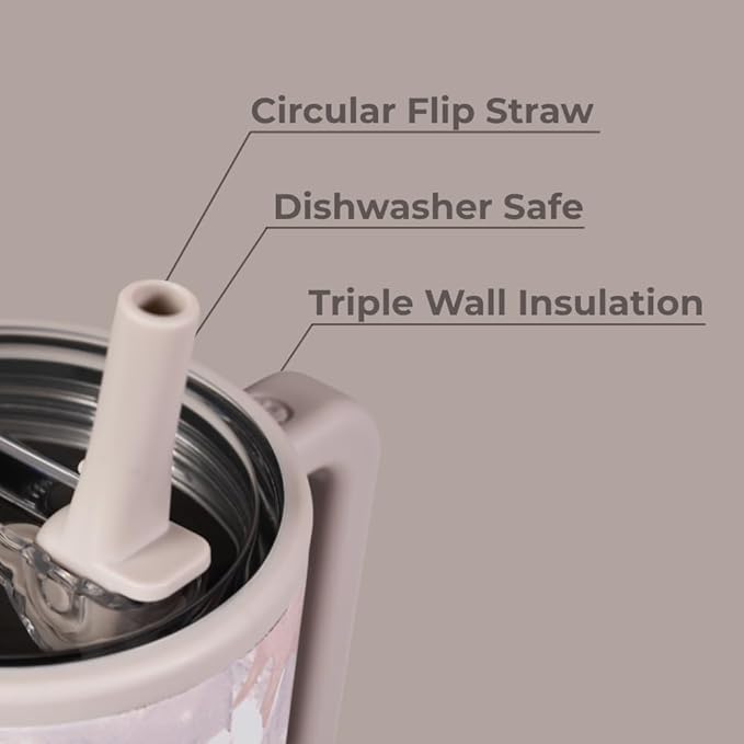 HydroJug Traveler - 32 oz Water Bottle with Handle & Flip Straw - Fits in Cup Holder, Leak Resistant Tumbler-Reusable Insulated Stainless Steel & Rubber Base - Gifts for Women & Men, Camo