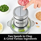 Kitchen in the box Mini Food Processors,400W Powerful Mini Meat Grinder & Food Chopper,Electric Vegetable Chopper with One 3 Cup Bowl & S Blades for Meat/Fish/Vegetable/Baby Food,3cup(1bowl)