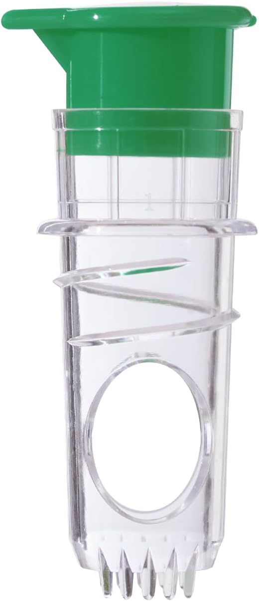 Green Manual Citrus Juicer with Filter and Spout, Screw-Top Hand Press for Lemon Orange Drinks