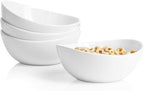 Sweese Porcelain Bowls Set of 4-18oz, 6 Inch, Versatile for Soup, Cereal, Fruit, Rice - Microwave, Dishwasher, Oven Safe, White