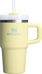 Stanley Quencher H2.0 Tumbler with Handle and Straw 20 oz | Flowstate 3-Position Lid | Cup Holder Compatible for Travel | Insulated Stainless Steel Cup | BPA-Free | Pomelo