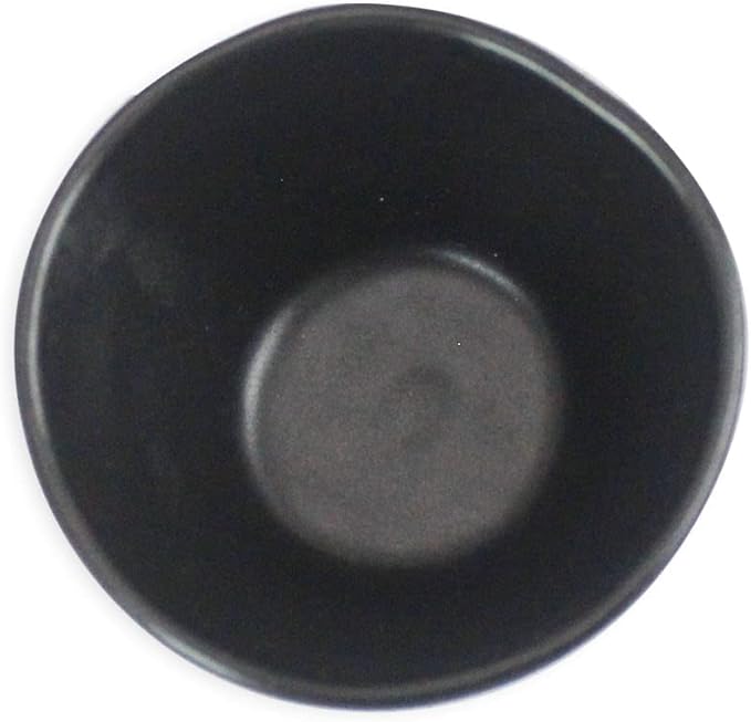 RoRo Handmade Matte Black Ceramic Conical Sauce Bowls - 3 Ounce, Set of 4, Elegant Artisan Crafted Dishes for Dips, Spices, and Condiments, Lead-Free and Cadmium-Free