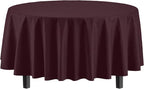 Exquisite 12-Pack Premium Plastic 84-Inch Round Tablecloth - Brown