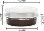 Beasea Disposable Aluminum Cupcake Pans with Lids, 100 Pack 4” 8oz Coffee Mini Baking Pie Foil Tins Small Round Tart Container for Individual Muffin Cheesecake Dessert Ramekins Quiche Oven Dishes
