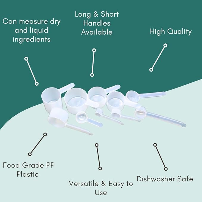 18 mL (18 CC) Long Handle Scoop for Measuring Coffee, Pet Food, Grains, Protein, Spices and Other Dry Goods (Pack of 25)