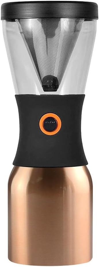 asobu Cold Brew Coffee Maker, Award-Winning 40oz Insulated Cold Brew Brewer with Portable Stainless Steel Carafe – No.1 Europe Coffee Fest Winner, Leakproof, BPA-Free, Keeps Cold 24H