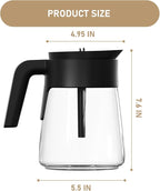 12 Cup Coffee Maker Carafe Replacement Pot Compatible with Ninja Coffee Maker CFP101 CFP201 CFP301 CFN601 CM401 CFP200 CFP250A CFP300 CFP305 CFP307 CFN602 CM400 CM401 CF090 CF091 CF092