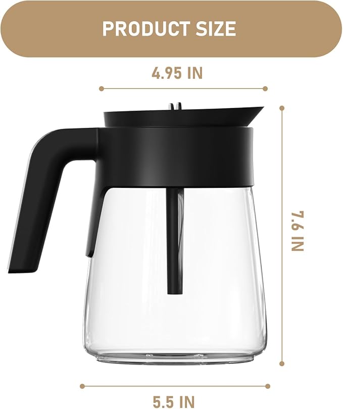 12 Cup Coffee Maker Carafe Replacement Pot Compatible with Ninja Coffee Maker CFP101 CFP201 CFP301 CFN601 CM401 CFP200 CFP250A CFP300 CFP305 CFP307 CFN602 CM400 CM401 CF090 CF091 CF092