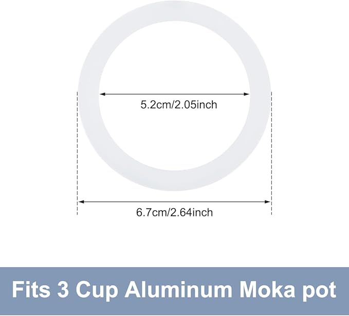 Sivaphe 3 Cup Moka Pot Replacement Infuser Parts for Aluminum Italian Stovetop Espresso Coffee Maker, 1 Filter and 3 Silicone Gasket Seals
