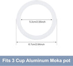 Sivaphe 3 Cup Moka Pot Replacement Infuser Parts for Aluminum Italian Stovetop Espresso Coffee Maker, 1 Filter and 3 Silicone Gasket Seals