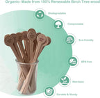 Coffee Stirrers Stir Sticks Wooden Beverage Mixer with Round Ends,Disposable Environmentally Friendly Biodegradable Cafe Grade Beverage Stir Sticks for 6 Inch Coffee Milk Cocktail Tea (100)
