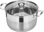 Ohtomber 5 Quart Dutch Pot - Stainless Steel Stock Cooking Induction Pot with Lid for Pasta, Soup, Spaghetti, Nonstick Thick Base Stockpot, Kitchen Cookware for Stew, Simmer, Boiling