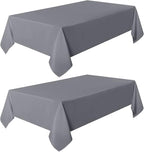 sancua 2 Pack Light Grey Tablecloth 54 x 78 Inch, Rectangle 4 Feet Table Cloth - Stain and Wrinkle Resistant Washable Polyester Table Cover for Dining Tables, Buffet Parties and Camping