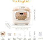 Joydeem Ceramic Rice Cooker, 6 Cups Uncooked Rice Cookers with Pure Ceramic Inner Pot, Healthy & PFOA Free, 3L/3.2 qt, DFB-C300