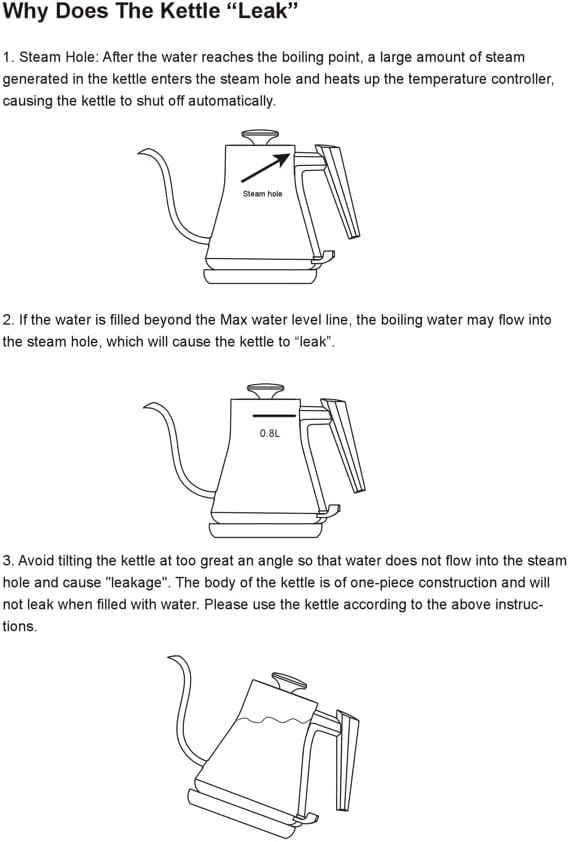 Gooseneck Electric Kettle 0.8L - Matte Black Tea Kettle with Auto Shut Off, Boil-Dry Protection & BPA-Free, Precision Electric Water Kettle for Pour Over Coffee