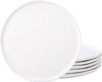 LERATIO Ceramic Plates,8.0 inch Salad Plates Set of 6,Handmade Porcelain Plates for kitchen with Wavy Edge,Microwave & Dishwasher & Oven Safe,Light weight & Scratch Resistant Dishes-White