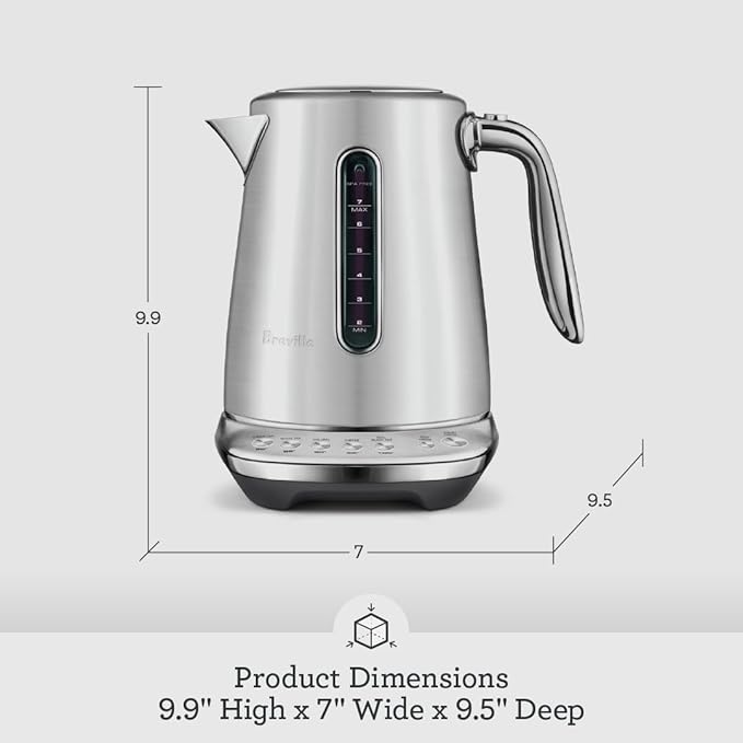 Breville BKE845BST Smart Kettle Luxe Water Heater, 7 Cup, Black Stainless Steel