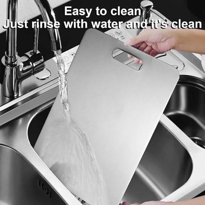 Katuchef Titanium Cutting Board, 2025 New Upgrade Pure Titanium Cutting Boards for Kitchen Double Sided Non Toxic Titanware Cutting Board,Hygiene Durable Dishwasher Safe Chopping Board (13 * 8in)