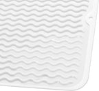 Silicone Dish Drying Mat for Multiple Usage,Easy clean,Eco-friendly,Heat-resistant Silicone Mat for Kitchen Counter or Sink,Refrigerator or Drawer liner White M 12 inches x 12 inches