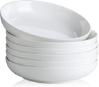 Y YHY Pasta Bowls, 22 Ounce Salad White Bowl Plates Set of 6, Porcelain Dishes for Serving Dinner - Dinnerware Sets Microwave Dishwasher Safe Thanksgiving Day Gift
