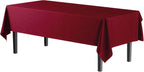 Exquisite 12-Pack Premium Plastic Tablecloth 54in. x 108in. Rectangle Table Cover - Burgundy