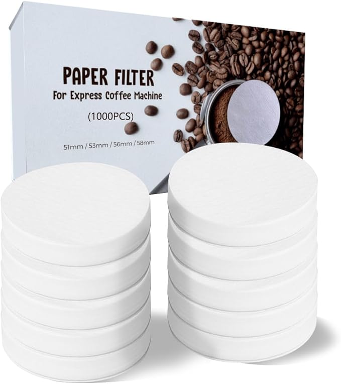 AGOGO Replacement Paper Coffee Filter Packs 1000 Count, Round Coffee Maker Filters, Compatible with Espresso Makers and Moka Coffee Pot,Four Sizes 53mm
