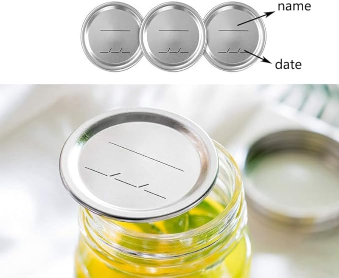 100pcs Regular Mouth Canning Lids for Ball, Kerr Jars - Split-Type Metal Mason Jar Lids for Canning - Food Grade Material, 100% Fit & Airtight for Regular Mouth Jars