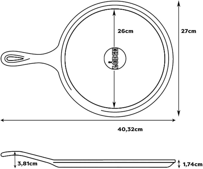 Lodge L9OG3 Cast Iron Round Griddle, Pre-Seasoned, 10.5-inch - Made in USA, Compatible with Stovetop, Oven, Grill & Campfire