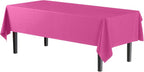 Exquisite 12-Pack Premium Plastic Tablecloth 54in. x 108in. Rectangle Table Cover - Cerise