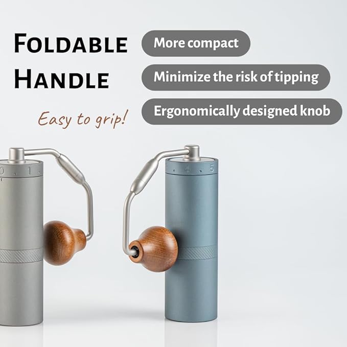 1Zpresso X-Ultra Manual Coffee Grinder-Pacific Blue, Well-built Sturdy Metal Body, Assembly Stainless Steel Burr, Numerical External Setting, Magnet Catch Cup, Faster Grind Efficiency Portable Mill…