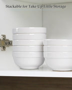 NUTRIUPS 12oz Small Bowls, 4.5in Ice Cream Bowl, Set of 8 White Ceramic Bowl for Dessert Snack Rice Side Dishes